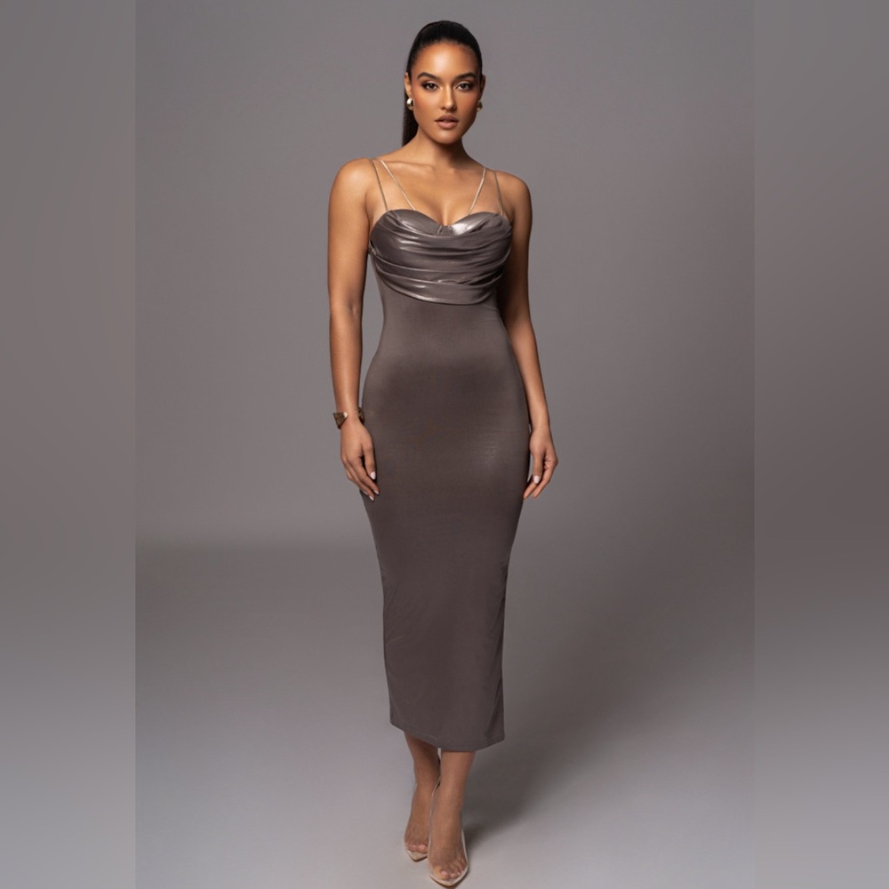 JLUXLABEL Olive Visions Of You Midi Dress